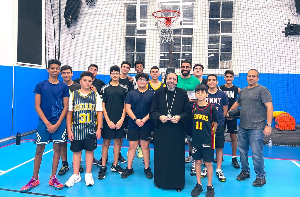 With youth and high schoolers playing basketball in the Sports Hall.